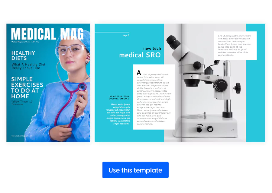 Modern HIPAA-Compliant Medical Magazine Template