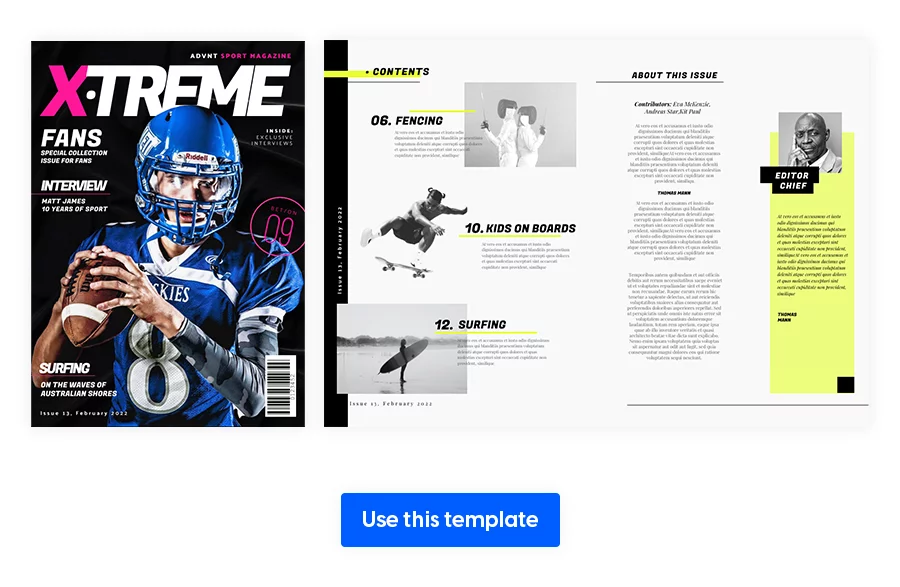 Page-Flipping Interactive Sports Magazine Template