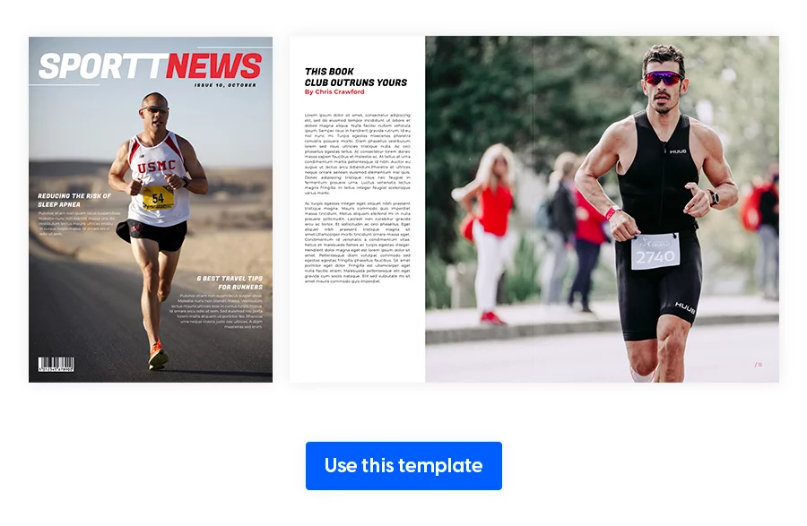 Digital Interactive Sports Magazine Layout