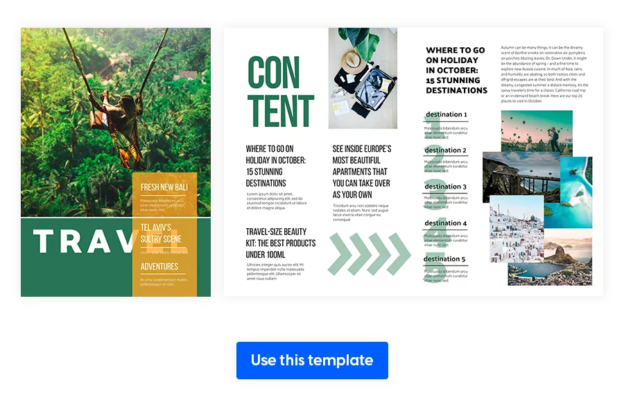 Travel Destination Magazine Template