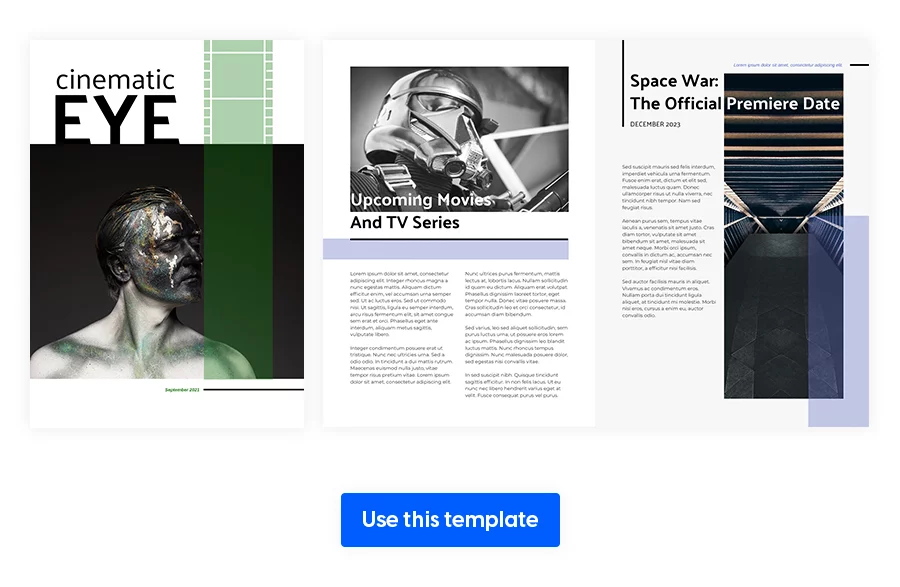 Cinematic Magazine Template