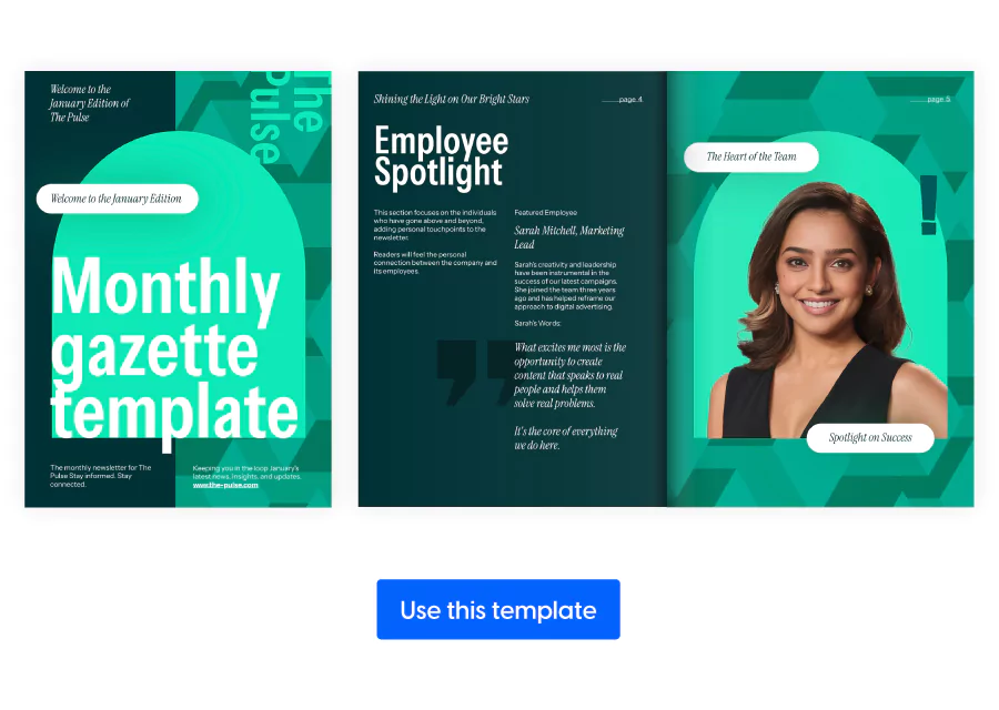 Monthly Business Gazette Template