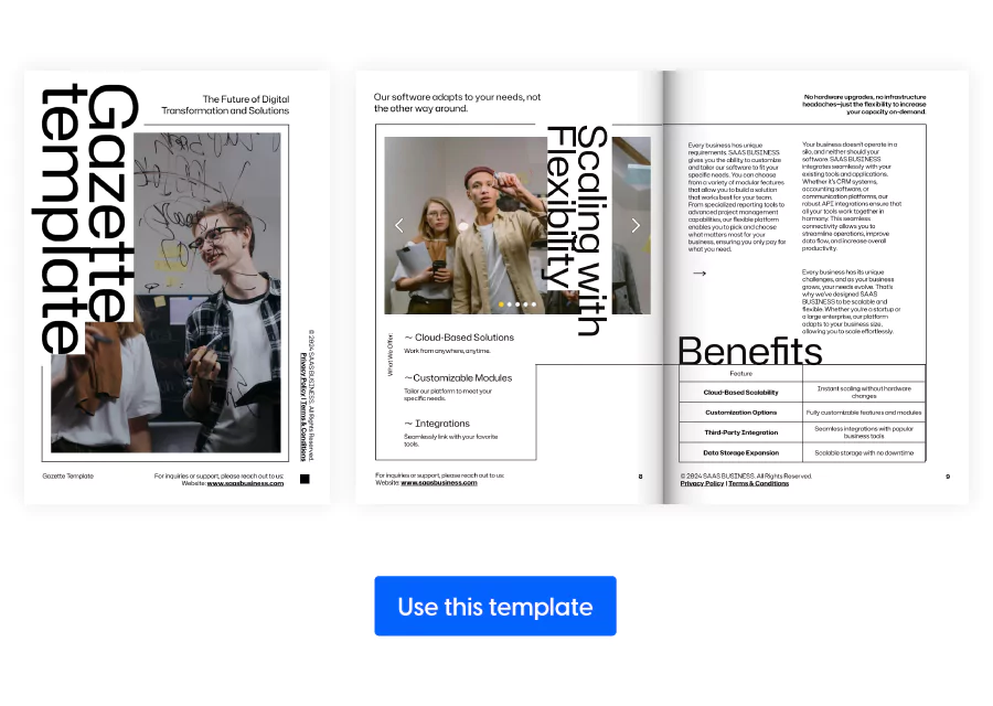 Interactive Gazette Design Template