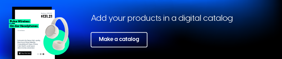 Add your products in a digital catalog in Flipsnack banner