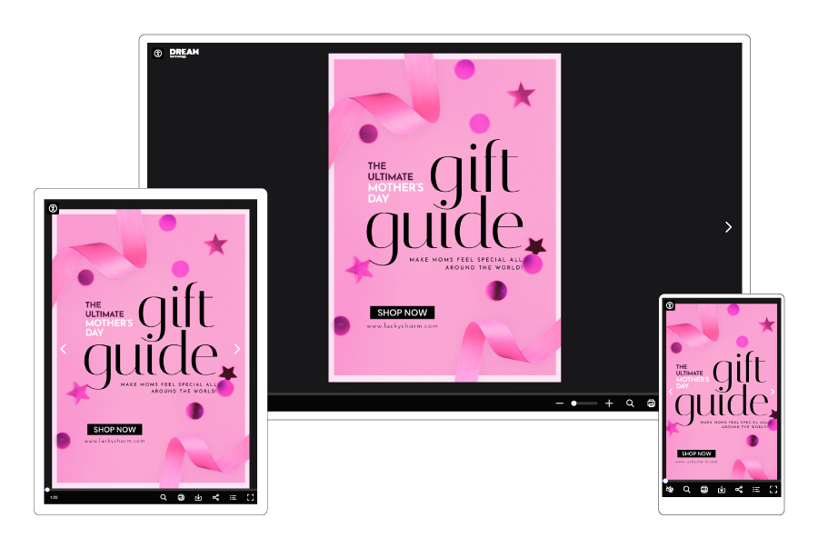 Gift guide catalog available on all devices visual