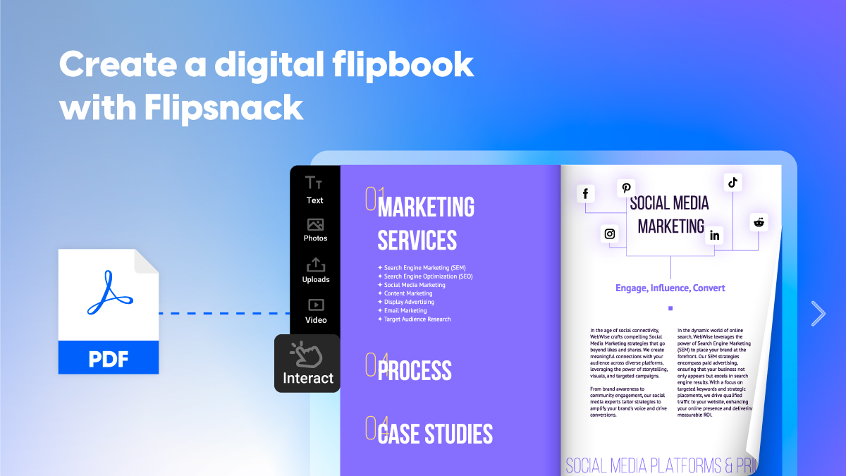 create a digital flipbook with Flipsnack