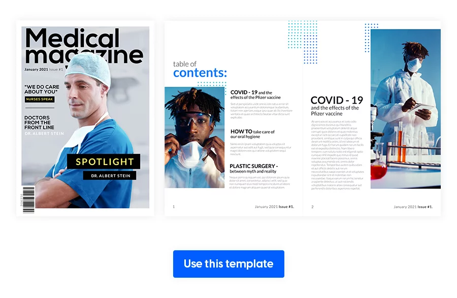 digital medical magazine template