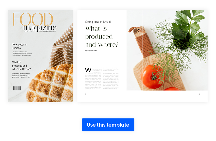 digital food magazine template