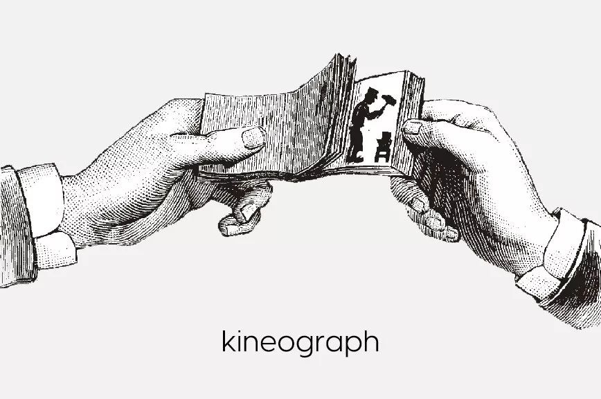 hand-drawn kineograph. the first flipbook