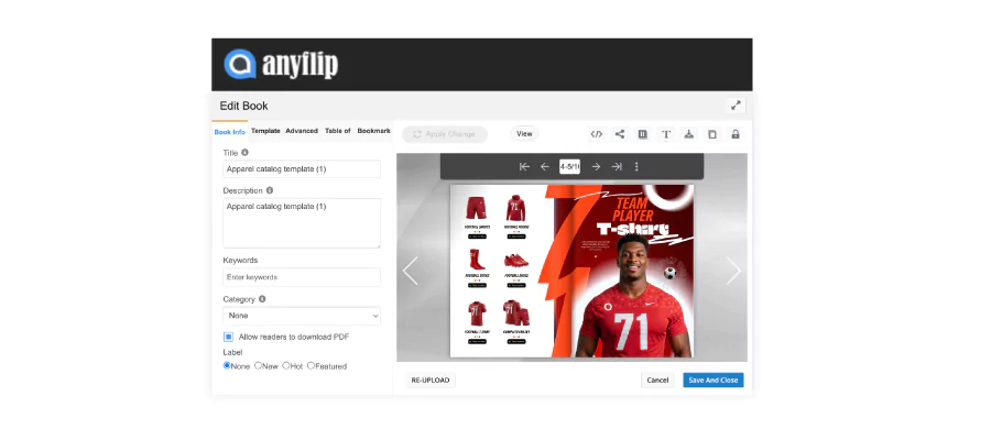 Anyflip - online flipbook maker with basic design editor