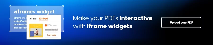 How to add iframe widgets for more interactive flipbooks banner