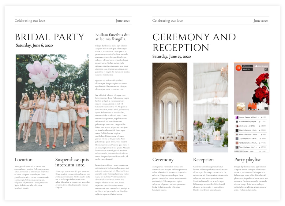 elegant wedding newspaper template