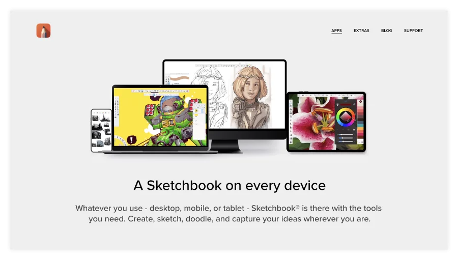 Sketchbook graphic design tool