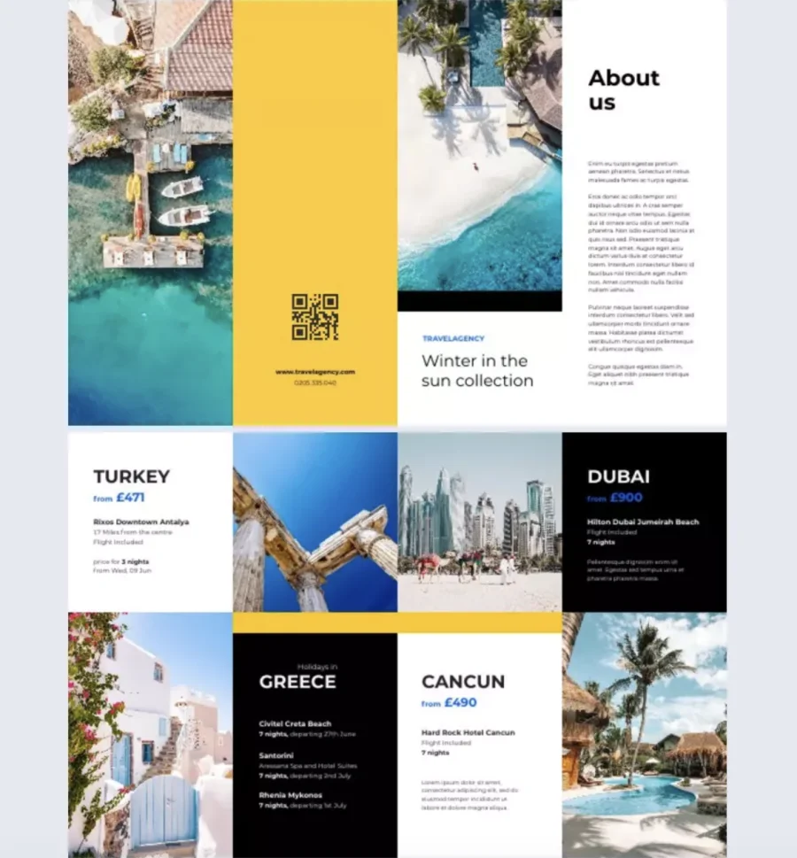 Double Gate Fold Holiday Promotion Brochure Template