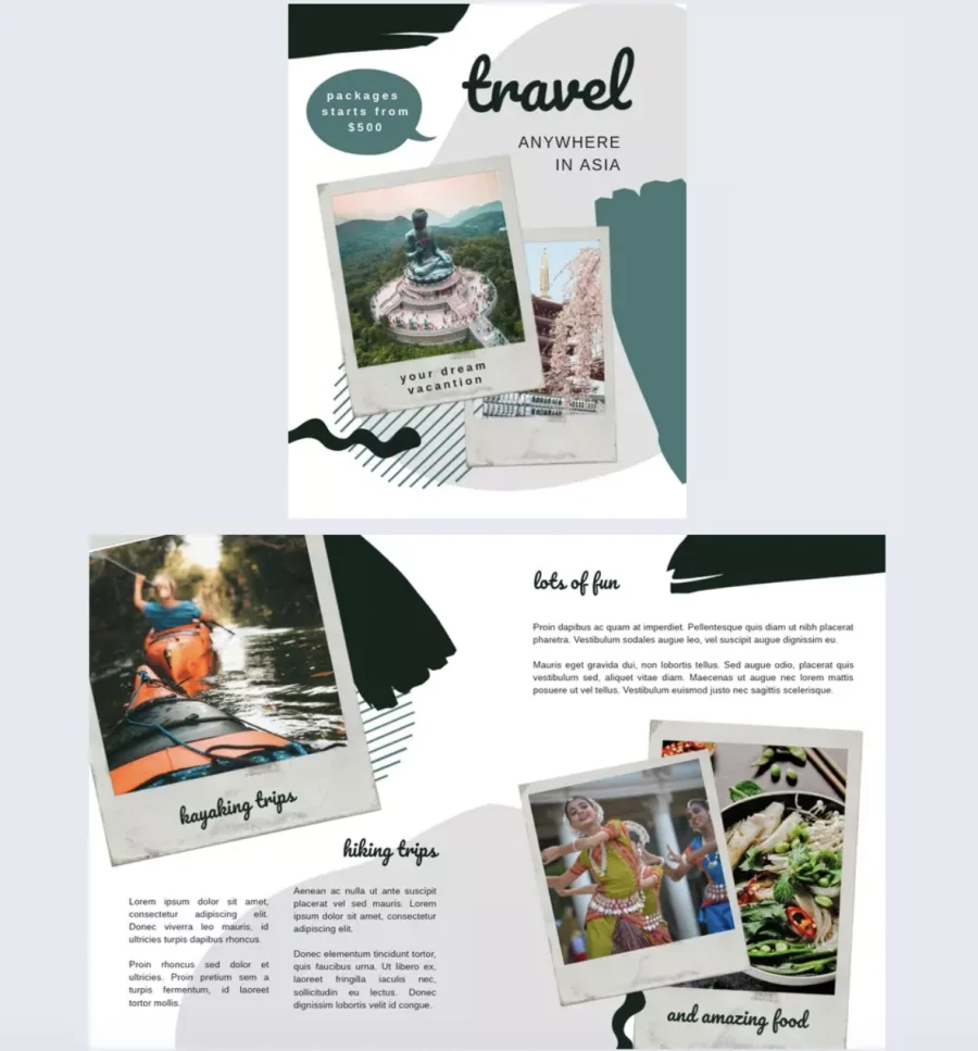 Pattern Themed Travel Brochure Template