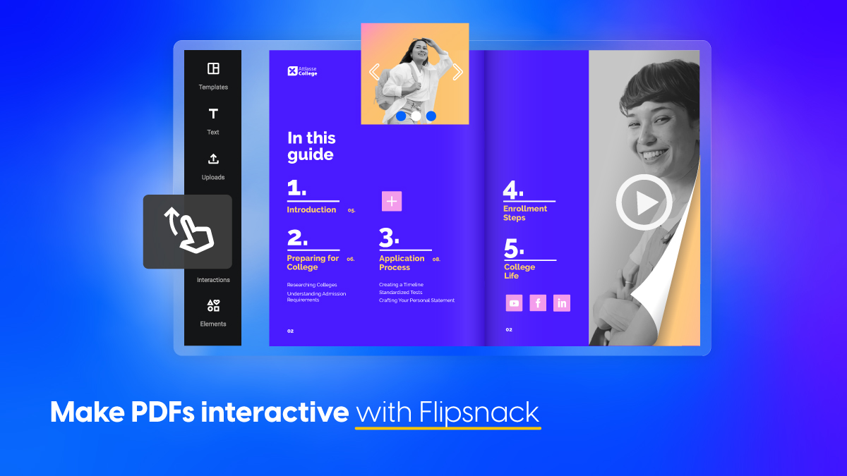 Make PDFs interactive with Flipsnack cover