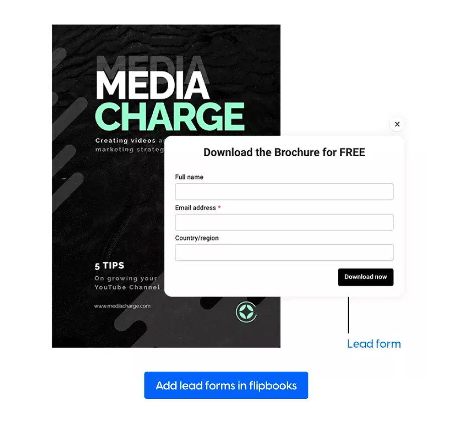 Lead form in digital flipbooks