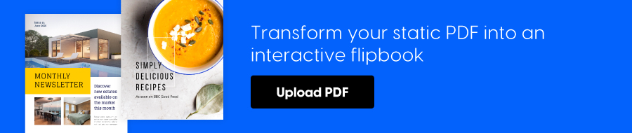 Transform your PDF into an interactive flipbook in Flipsnack banner