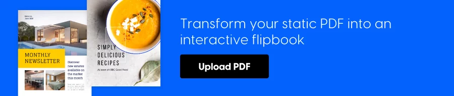 Transform your PDF into an interactive flipbook in Flipsnack banner