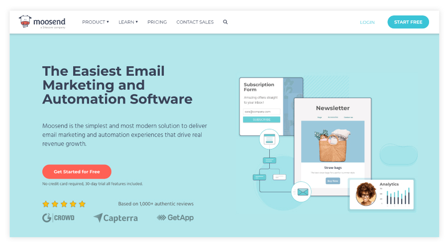 Moosend-platform email marketing tool