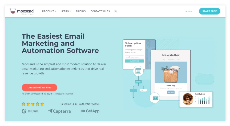 Moosend-platform email marketing tool