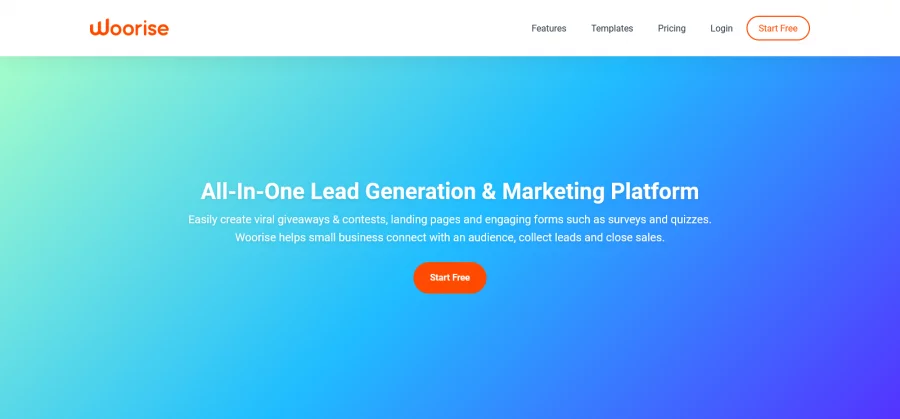 Woorise lead generation and marketing platform