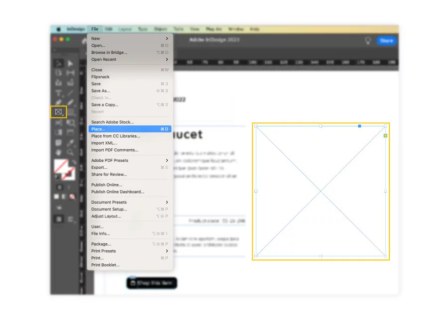 How to place an image in InDesign