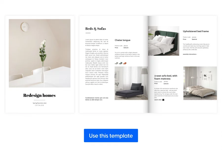 Automated home decor catalog template