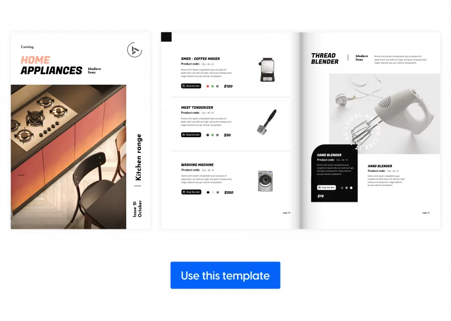 Home appliances wholesale catalog template