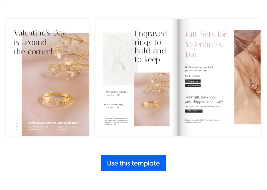 The Valentine's Day product catalog template