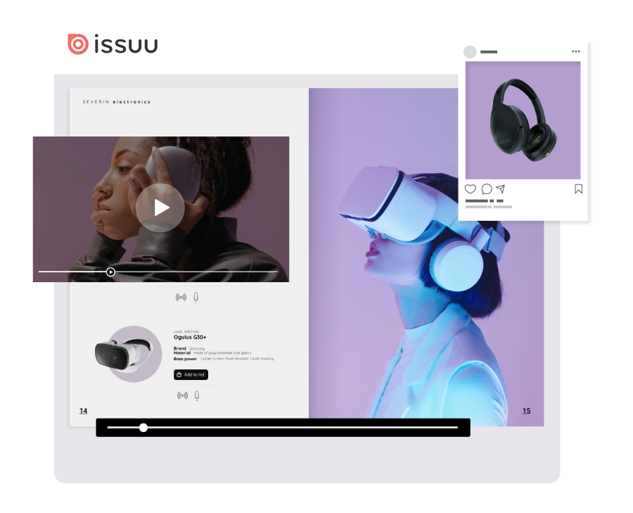 Visual of Issuu, digital catalog making software
