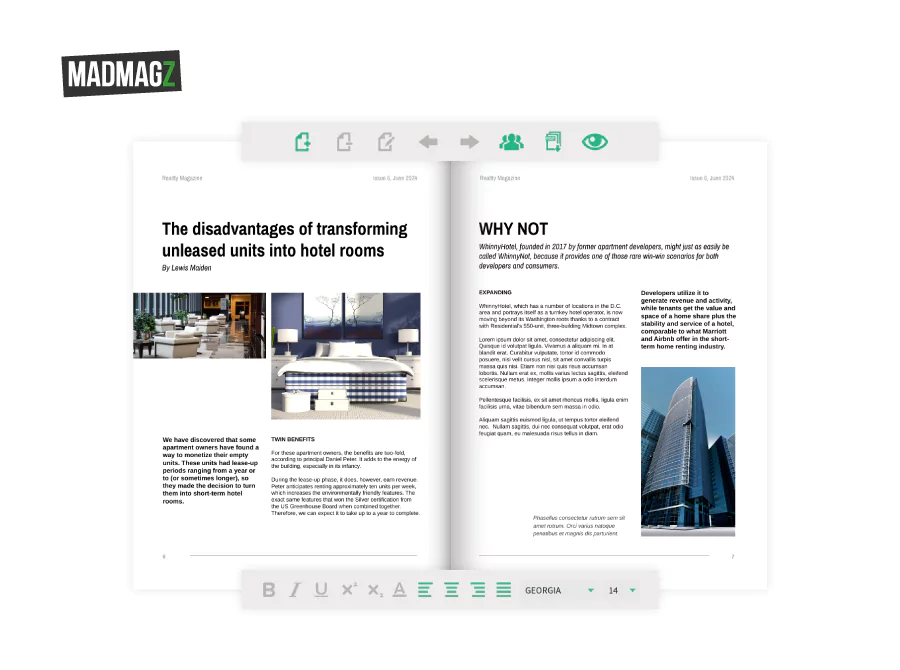 Madmagz magazine maker interface