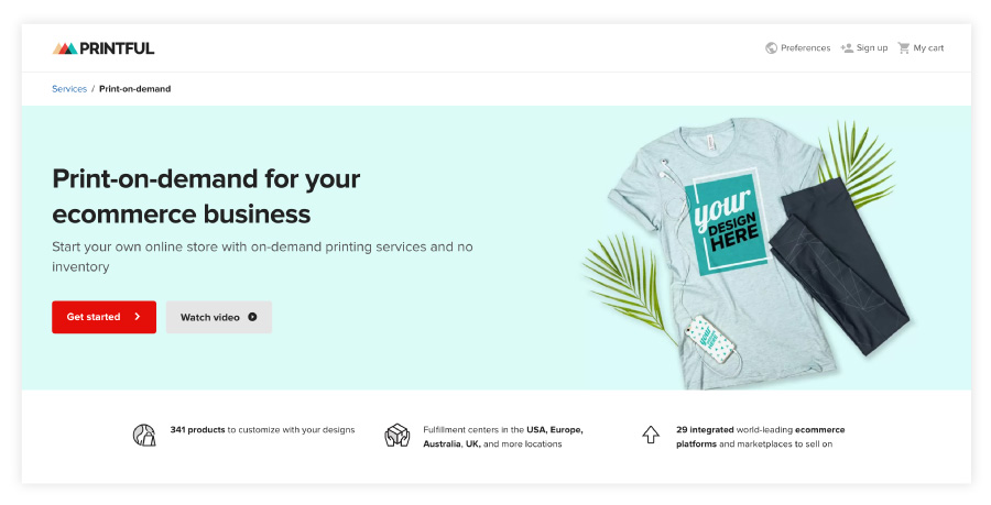 Printful a PDF selling platform