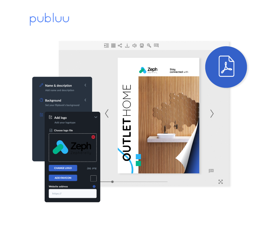 Visual of Publuu, digital catalog making software