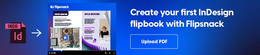 InDesign document to flipbook using Flipsnack banner