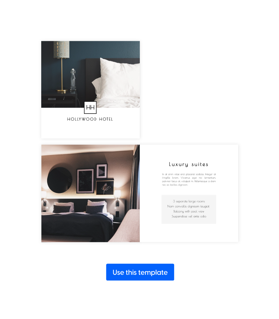 Sales brochure for hotels template