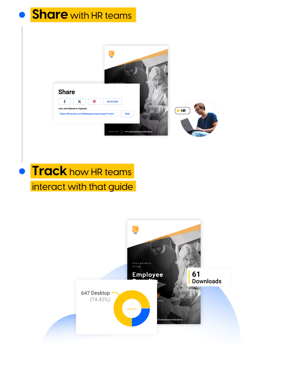 Share guide with HR teams and track how they interact with it 