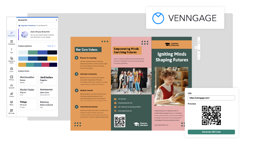 Visual of Venngage, a brochure maker
