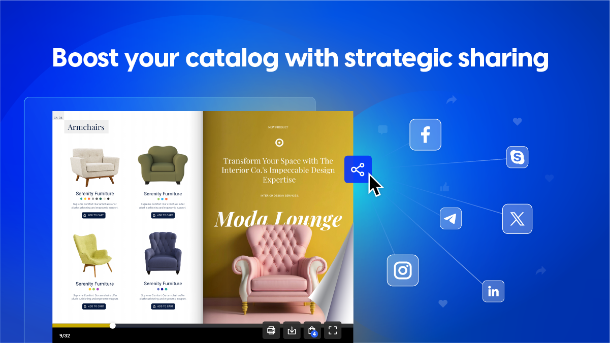 Cover for article entitles "Boost Your Catalog's Impact with Strategic Online Sharing" with text "Boost your catalog with strategic sharing"