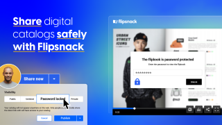 Cover for article entitled "Keep data breaches at bay: secure sharing for digital catalogs" with text "Share digital catalogs safely with Flipsnack"