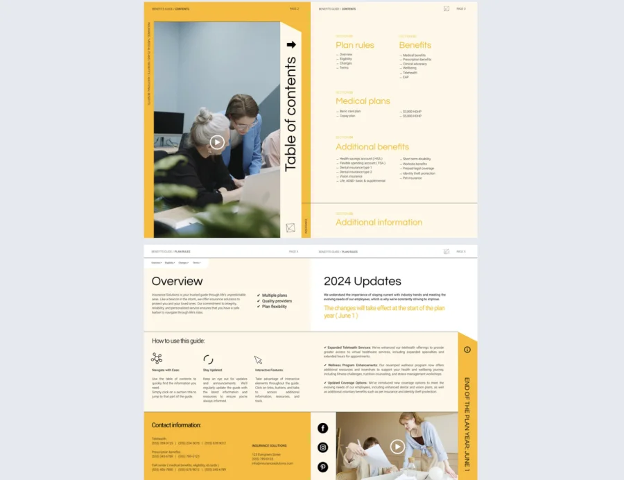 Interactive Employee Benefits Brochure Template