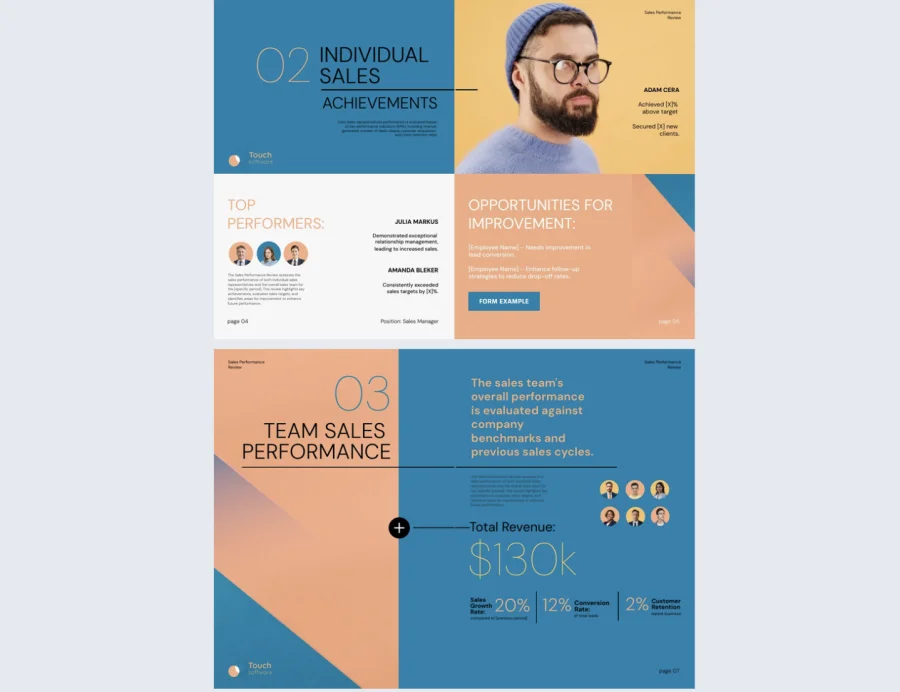 Sales Performance Review Template
