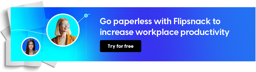 Banner for going paperless in companies for increased productivity