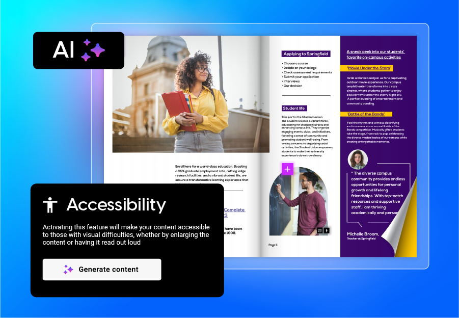 AI for accessibility feature offered by Flipsnack