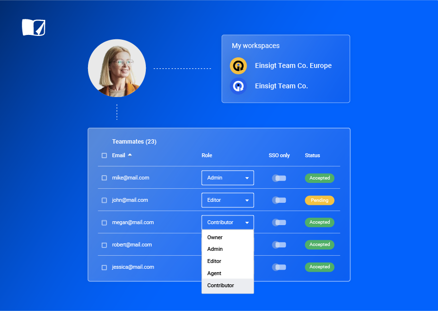 Collaboration flow in Flipsnack's platform