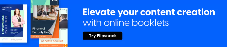 Banner for how to make a booklet design with Flipsnack