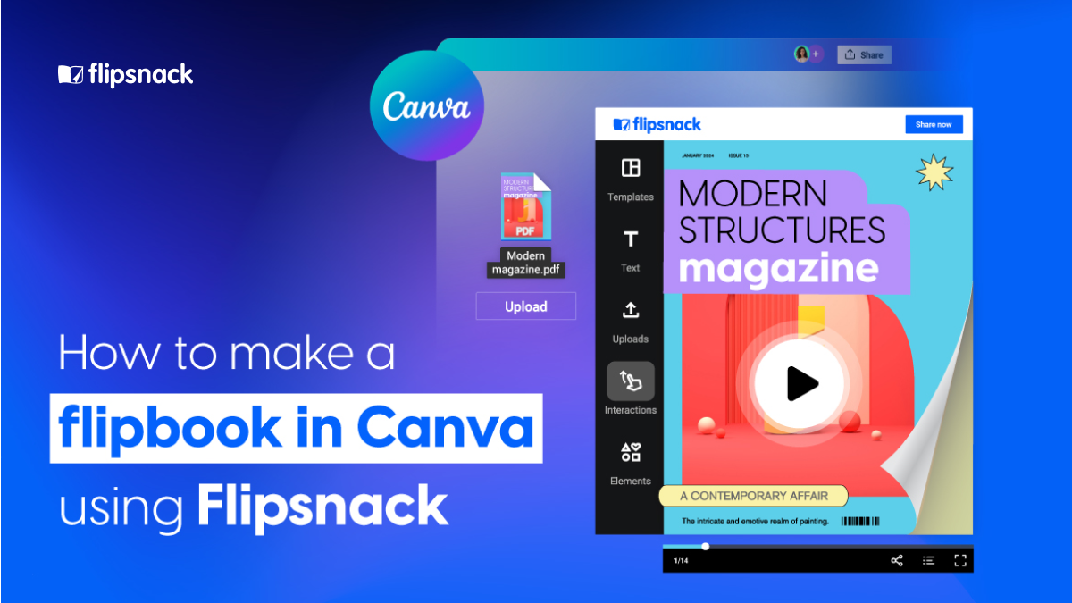 How to make a flipbook in Canva using Flipsnack