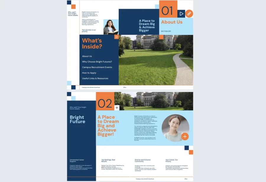 Interactive Campus Recruitment Brochure Template