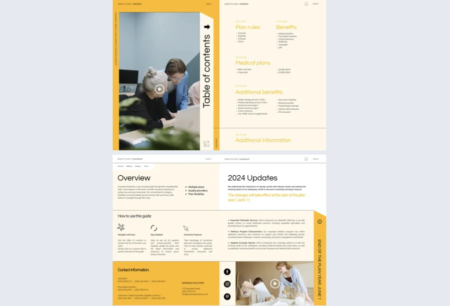 Interactive Employee Benefits Brochure Template