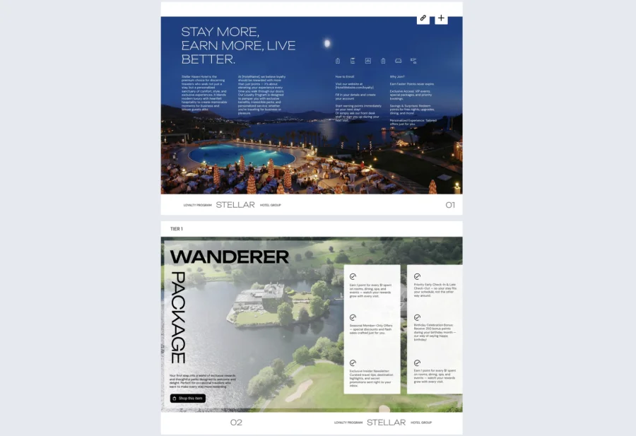 Interactive Hotel Loyalty Program Brochure Template